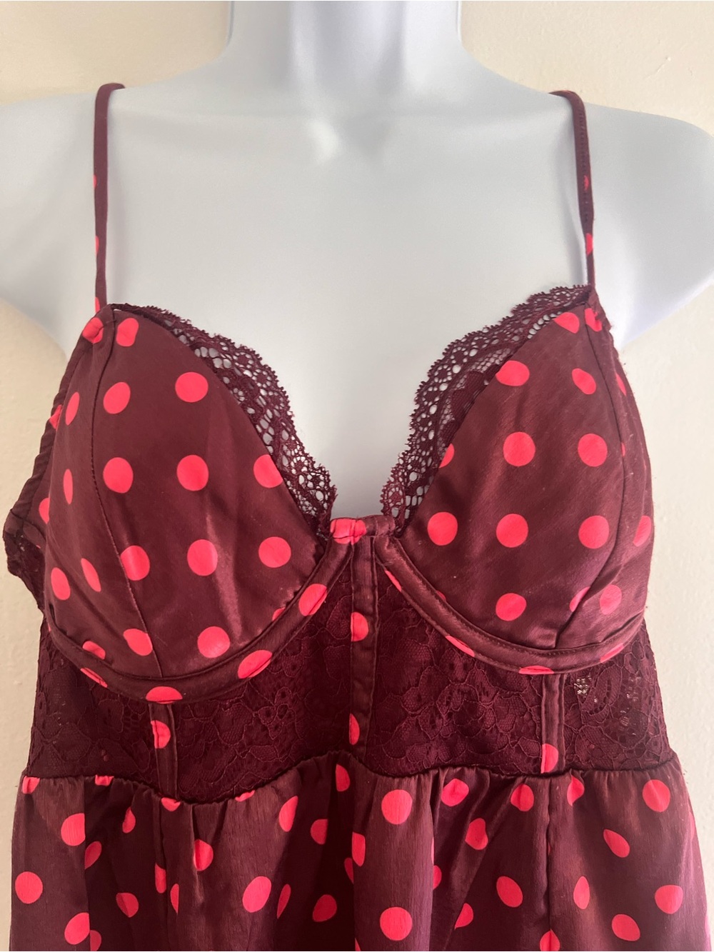Free People Intimately "Midnight Muse" Mini Slip Dress in Wine Combo - Size M - Picture 10 of 10